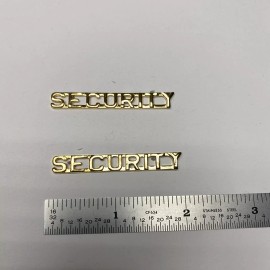 Security - Gold Collar Brass - Pin and Clutch Backing - NEW - Rank Insignia
