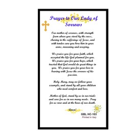 Gifts by Lulee, LLC Novena Prayer Seven Sorrows of the Blessed Virgin Mary Laminated Holy Card with Gold Accents