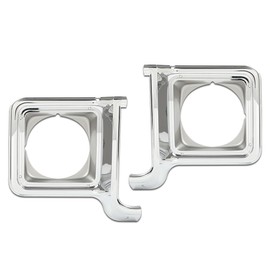 CNNELL Headlight Trim Bezel Headlight Door Chrome Driver & Passenger Pair Compatible with Chevy Blazer Base 1973-1974/Fit K10 C20 C30 Silverado 1975-1977/Fit GMC C15 Heavy Half 1977-1978
