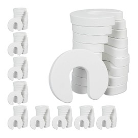 Relaxdays Door Clamp Protectors Set of 10 for Drawer, Door Stopper for Babies & Children, Foam, HBT 2 x 9 x 10.5, White