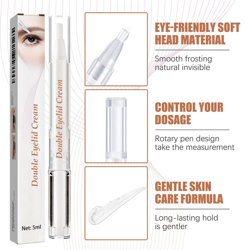 Crema fijadora de doble párpado impermeable efecto natural sin marcas,
