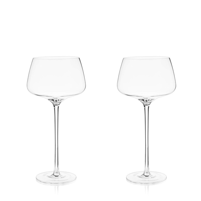 Viski Angled Stemmed Cocktail Glasses for Aperol Spritz, Campari Spritz,