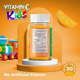 MB One Pharma – Vitamin C Supplement Gummies for Kids with Rose HIPS Chewable for Immune Support – Natural Orange Delicious Flavor (30 Vegan Gummies) Vegetarian, Non-GMO, Gluten Free