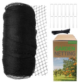 Bird Netting, Black Bird Netting Heavy Duty,Rabbit,Large Bees,Squirrels, Deer,Chicken, Anti Birds, Cardinals，Animal Fencing for Fruit Tree & Vegetable Garden (15ft x 30ft)