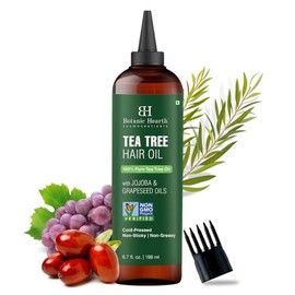 Botanic Hearth Tea Tree Oil for Hair | With Argan, Jojoba & Grapeseed Oils | Soothes Itchy Scalp & Fights Dandruff | Non GMO Verified | 6.7 fl oz