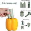 Pepper Seed Core Remover，2 in 1 Jalapeno Pepper Corer Remover