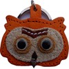 Real Leather Keychain Featuring Owl Pendant, approx. 5 x 5