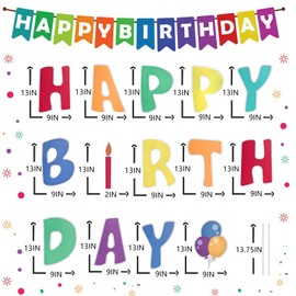 Frcctre 14 Pcs Happy Birthday Yard Signs with Stakes, Colorful Large Happy Birthday Lawn Signs, Perfect Outdoor Waterproof Birthday Party Lawn Decorations