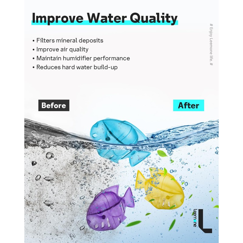 Leemone Humidifier Cleaning Fish for Humidifiers & Fish Tanks, 10