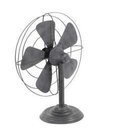 Deco 79 Metal Fan Decorative Sculpture Home Decor Statue, Accent Figurine 15" x 8" x 18", Black