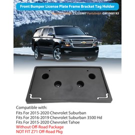 Wocch Front License Plate Frame for Chevy Suburban/Tahoe 2015-2020 Front Bumper License Plate Holder Mounting Bracket Replace # 23235997 GM1068193