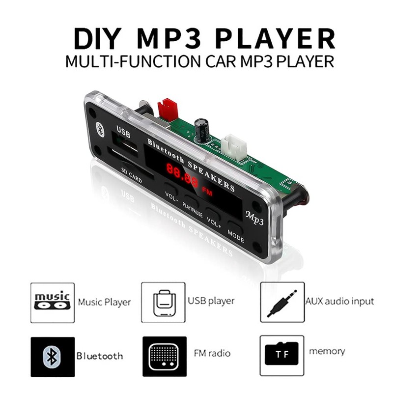 MP3 WMA Decoder Board, DC 5-12V Universal Wireless Bluetooth Audio
