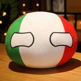 Countryball Plushie Balls Polandball Plush Toy US UK France Russia 4 inches Anime Cosplay Hugging Pillow Cushion Key Ring (Italy)