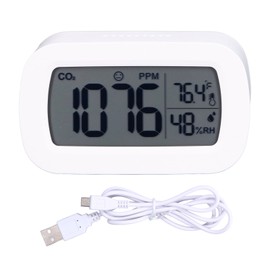 CO2 Detector USB Power Supply Indoor Carbon Dioxide Gas Concentration Tester Thermo Hygrometer