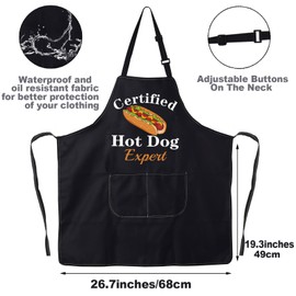 JNIAP Hot Dog Apron With Pockets Hot Dog Lover Gifts Hot Dog Chef Apron Fast Food Apron Hot Dog Maker Apron (Hot Dog Expert)