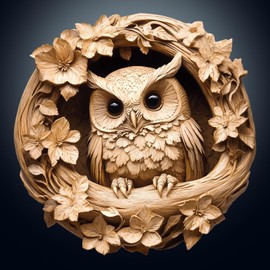Wooden Puzzles for Adults, 300pcs 3D Owl Wood Puzzle, Unique Animal Shape Puzzles with Wood Box, 34 * 34cm Wooden Puzzle for Family Game and Birthday Gifts for Friend