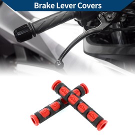 Hihaha 3/8" 10mm Universal Motorcycle Brake Lever Cover Non Slip Rubber Brake Lever Grip Sleeve for Motorcycle Scooter Bicycle Bike Red 1 Pair