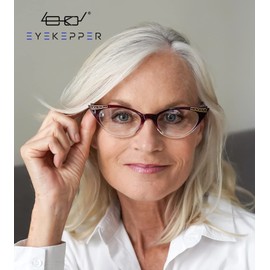 Eyekepper Cateyes Damen Lesebrille (Lila-Transparent, 2.00)