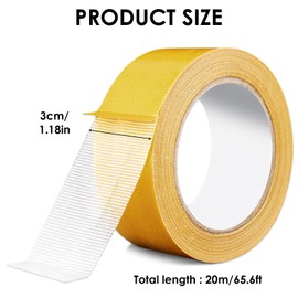 unillea Heavy Duty Double Sided Fabric Tape, 1 Inch x 66FT Hem Tape Strong Double Sided Tape for Hemming Carpets Curtains DIY Crafts, for Clothes Rug Fixing Art Projects