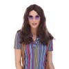 UNISEX BROWN 60'S 70'S PEACE OUT HIPPIE HIPPY SYNTHETIC HAIR
