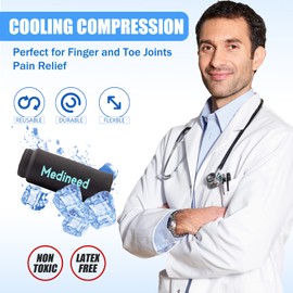 2PCS Finger Sleeves Gel Ice Pack, Lasting Cold Compress Freeze Sleeve, Reusable Finger Brace Ice Packs for Injuries, Arthritis, Tendonitis, Gout, Sprains, Middle Protectors (Blue)