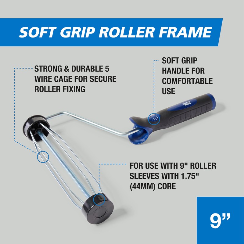 Harris Trade Soft Grip Paint Roller Frame 9"