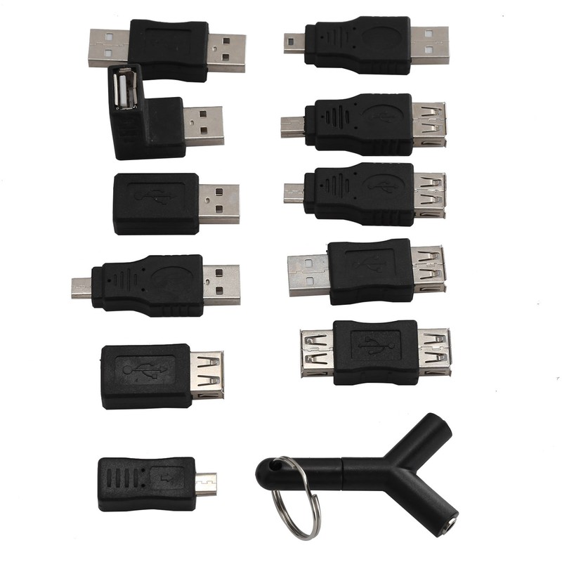 12Pcs USB2.0 Adapter 3.5mm 2 in 1 Audio Adapter Converter