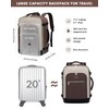 LOVEVOOK Women's Hand Luggage Backpack Large 40L, Dark Coffee Apricot