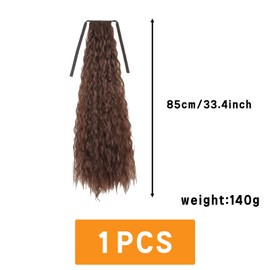 Traziewell Clip in Ponytail Hair Extensions Afro Curly Hair Pieces for Women Hair Styling Accessories Ponytail Extension Brown Long Pony Hair Extension Synthetic Pony Tail Hairpiece 2312