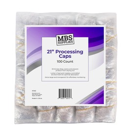 Disposable Processing Caps 21 Inch - 100 Count Bulk Pack - Clear Plastic Hair Treatment Caps for Coloring, Conditioning, Hot Oil - Salon & Home Use