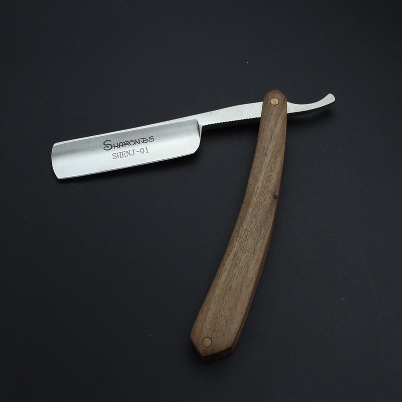 Herren Rasierpinsel Rasiermesser mit Box Manuelle Classic Wood Griff Barber