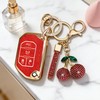 Yekoubo Key Fob Cover with Cherry Keychain, Soft TPU Smart