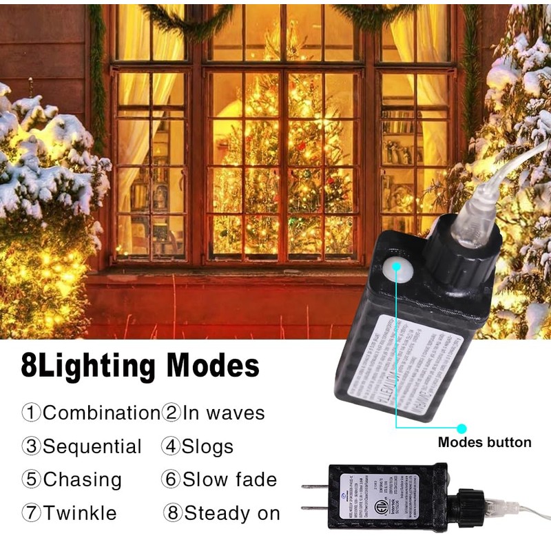 Wtaleop 75ft Outdoor String Lights Waterproof, Plug-in Fairy Lights, 200LED