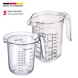 Westmark Gerda 306422E6 306422E6 Set of 2 Measuring Jugs 0.5 L and 1 L Multilingual Measuring Scales Plastic Clear