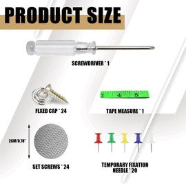 PACLVIO Car Roof Headliner Repair Kit, Car Ceiling Fabric Repair, Auto Roof Snap Rivets Retainer with Installation Tool, Universal for Interior Ceiling Cloth Fixing Repair Buckle (Grey Grid)