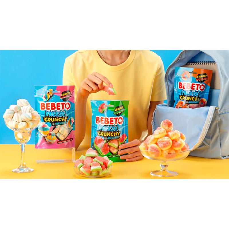 Bebeto Freeze Crunchy Freezedried Peach Rings 35g