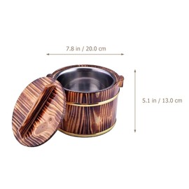 GANAZONO 1 Pc Cask Rice Cask wooden rice tub Sauna Bucket wooden steamer bowl Rice Storage Bucket sushi kit tofu chinese rice practical wooden barrel stainless steel heater Multifunction