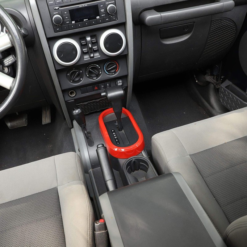Red Center Console Gear Shift Panel Cover Trim Fit for