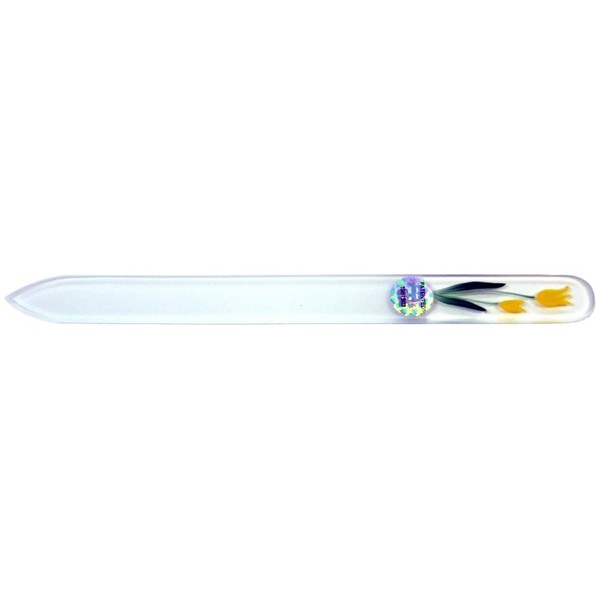 Brajek 82SYP108 Nail File, Glass, Hand Painting, 5.5 inches (14 cm), Czech Republic, Tulips, Small