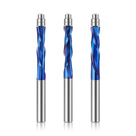 JGZUI Downcut Spiral Flush Trim Router Bit 1/4 Shank Solid Carbide Flush Trim Router Bits for Engraving,Slot Mortise,Wood Cutting (Down Cut)