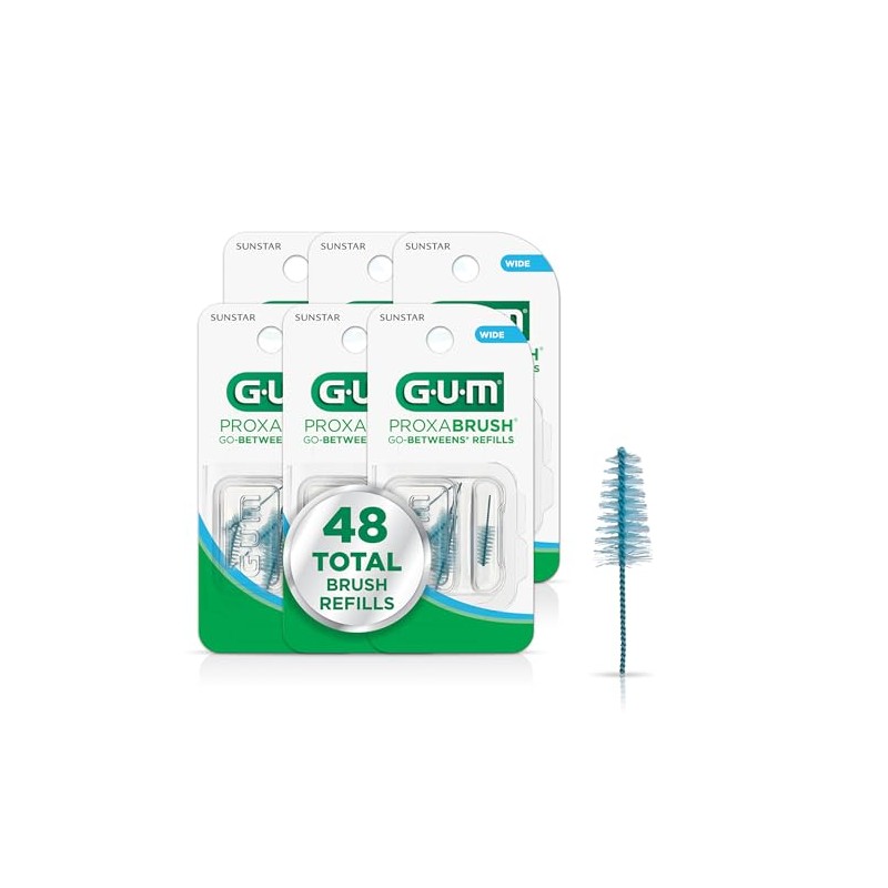 cepillo para polvo interdental Gum Proxabrush Go-Betweens, Ancho, 48 Refills