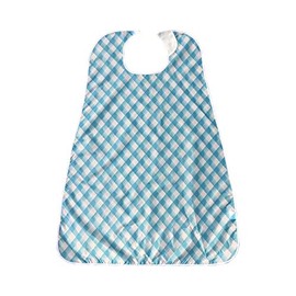 Blue Waterproof Meal Apron Long Size Gingham Red