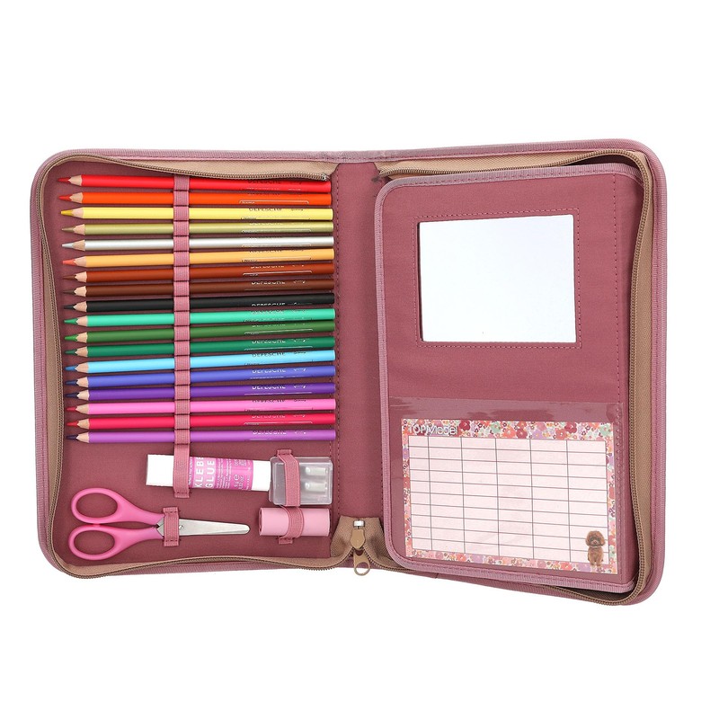 TOPModel Large Pencil Case Floral with Pens