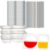 JUSTASHOW 50 Pack Double Compartment Condiment Container with Lid, 5oz