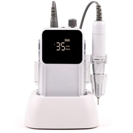 Nail Drill Machine - Finger and Toe Nail Care - Manicure and Pedicure Set -GLHDDL Portable Professional Nail Drill - with Drill Kit - for Nail Salon Home (Brushless Motors, White)