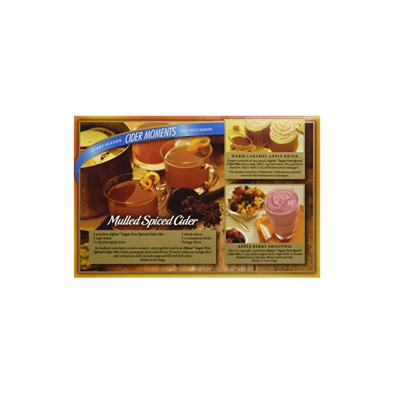 Alpine, Spiced Cider, Sugar Free Apple Flavored Drink Mix, 1.4oz
