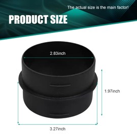 MOXRUQ Car Air Ducting Connector, 2.95'' 75mm OD Straight Air Heater Duct Joiner Connector Pipe, Compatible with Most Air Parking Heaters & 75mm Internal Diameter Ducting (Black)