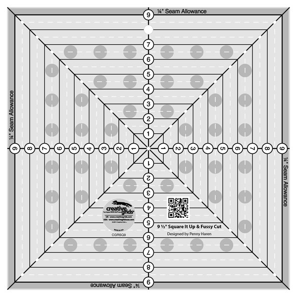 Creative Grids 9-1/2in Square It Up or Fussy Cut Square