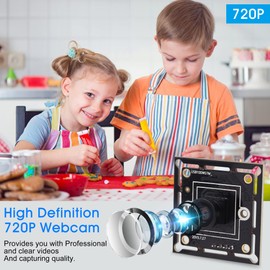 ELP Megapixel Super Mini 720p USB Camera Module Wide Angle with 120degree M7 Lens HD Digital Embedded Webcam Board for Computer USB2.0 UVC Video PC Opencv Camera Module,with 3.3ft/1m Cable for Laptop