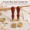 2 Pcs Frame Wax Seal Stamp Set, 3D Embossed Brass